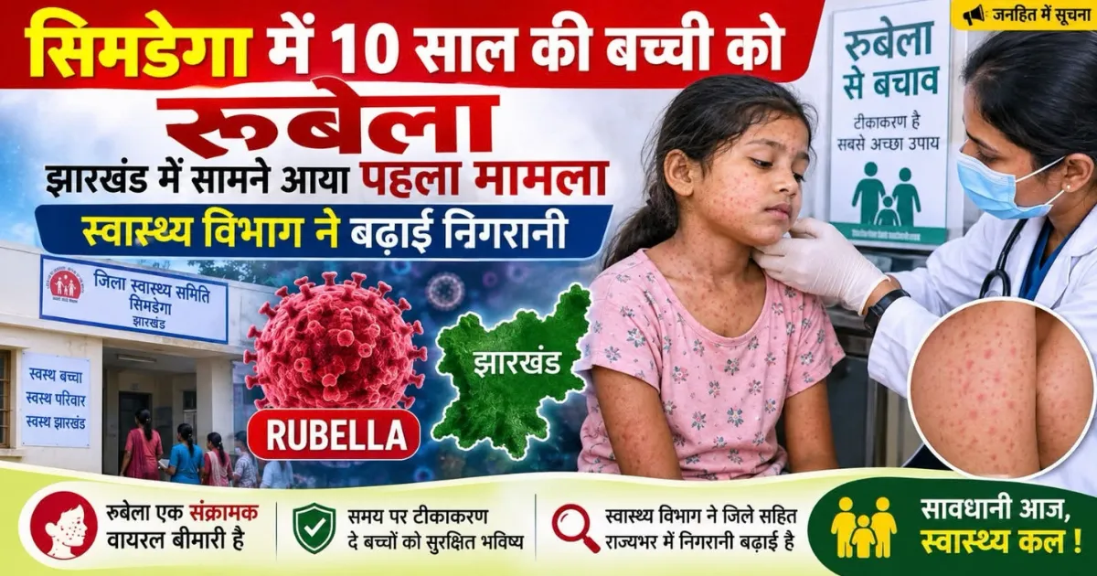 सिमडेगा में 10 साल की बच्ची को रूबेला, झारखंड में सामने आया पहला मामला; स्वास्थ्य विभाग ने बढ़ाई निगरानी