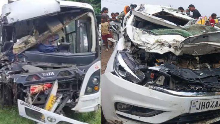 दर्दनाक हादसा: रामगढ़ में ट्रक-बस की टक्कर में 2 की मौत, गोड्डा में गड्ढे में गिरी कार, 3 की मौत
