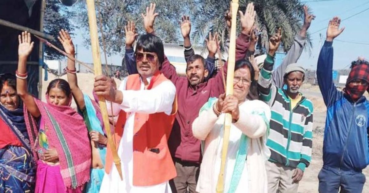 केरेडारी में NTPC खदान पर सियासी टकराव, तीर-धनुष के साथ पहुंचे पूर्व मंत्री