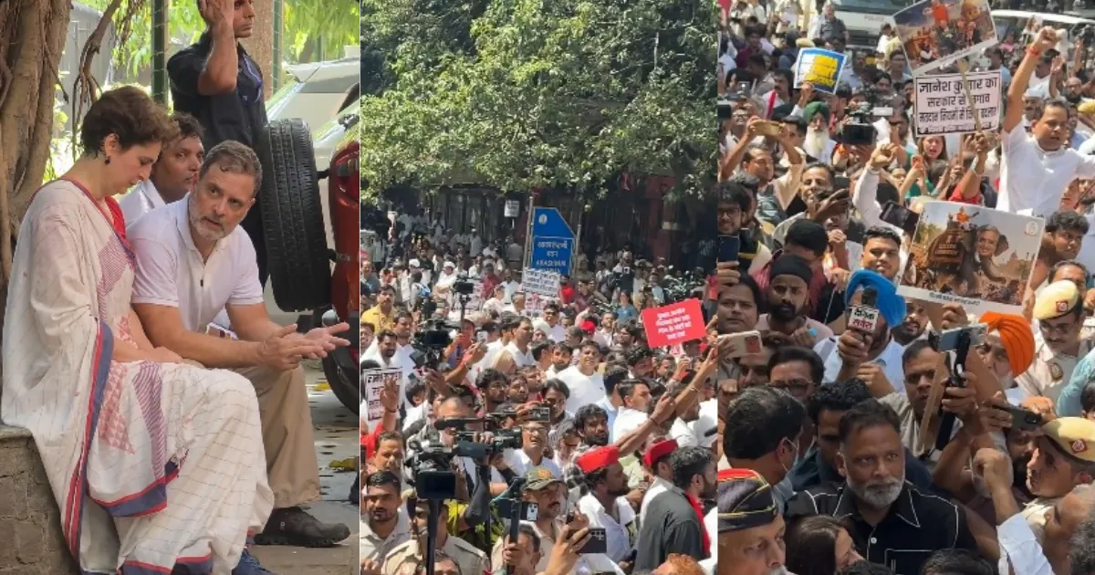 संसद से निर्वाचन सदन तक मार्च, पुलिस ने रोका INDIA ब्लॉक का काफिला, राहुल-प्रियंका धरने पर बैठे