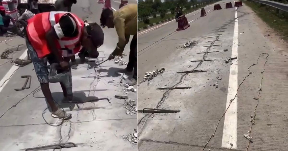 VIDEO: सड़क पर टांके लगाने का वीडियो वायरल, लोगों ने कहा- ये इंजीनियरिंग है या सर्जरी?