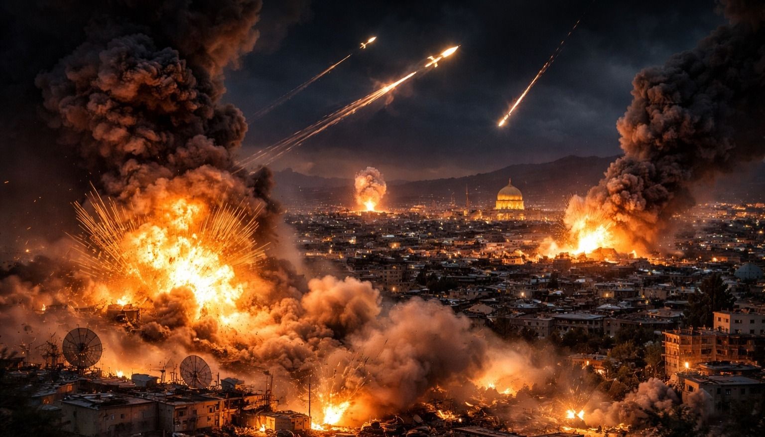 मिडिल ईस्ट युद्ध का 32वां दिन – इजरायल-अमेरिका ने ईरान के सैन्य और परमाणु ठिकानों पर हमले तेज किए, इस्फहान में भारी धमाके, तेहरान में बिजली गुल